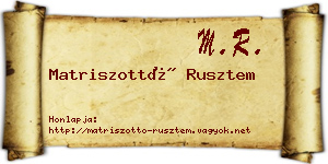 Matriszottó Rusztem névjegykártya